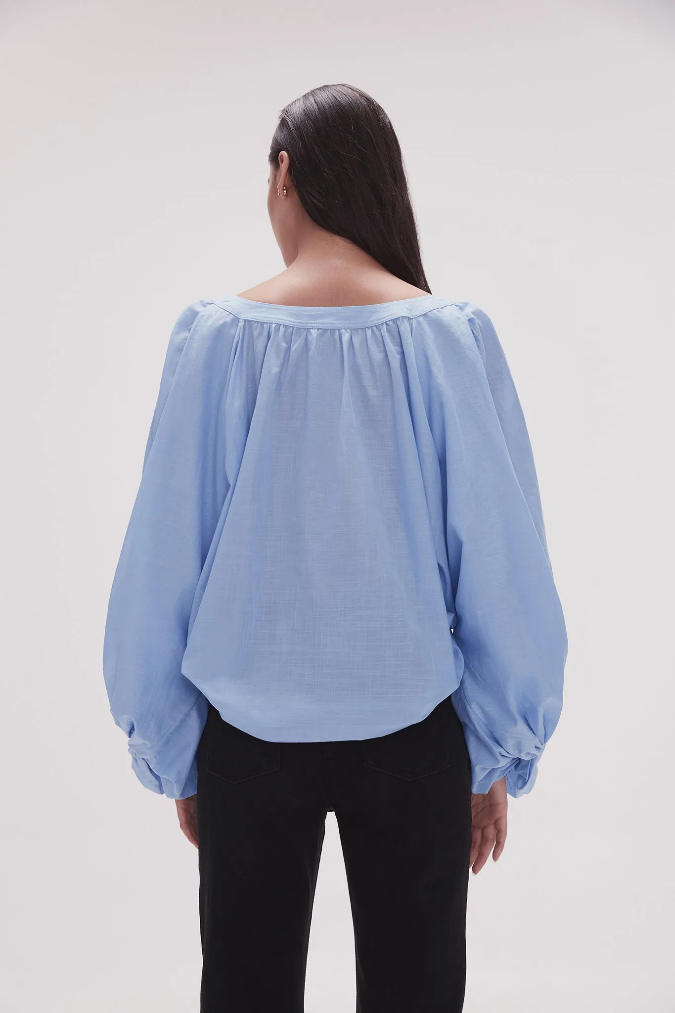 Violet Knot Sleeve Blouse
