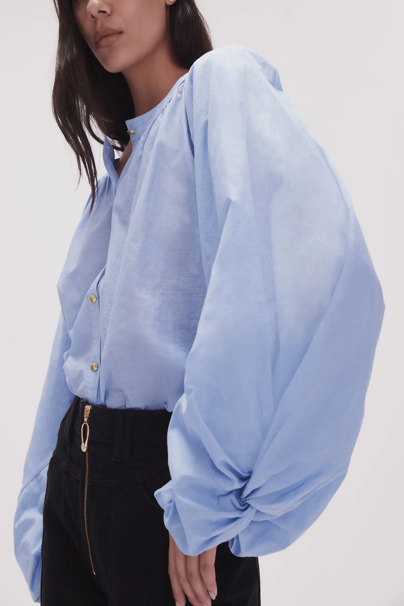 Violet Knot Sleeve Blouse