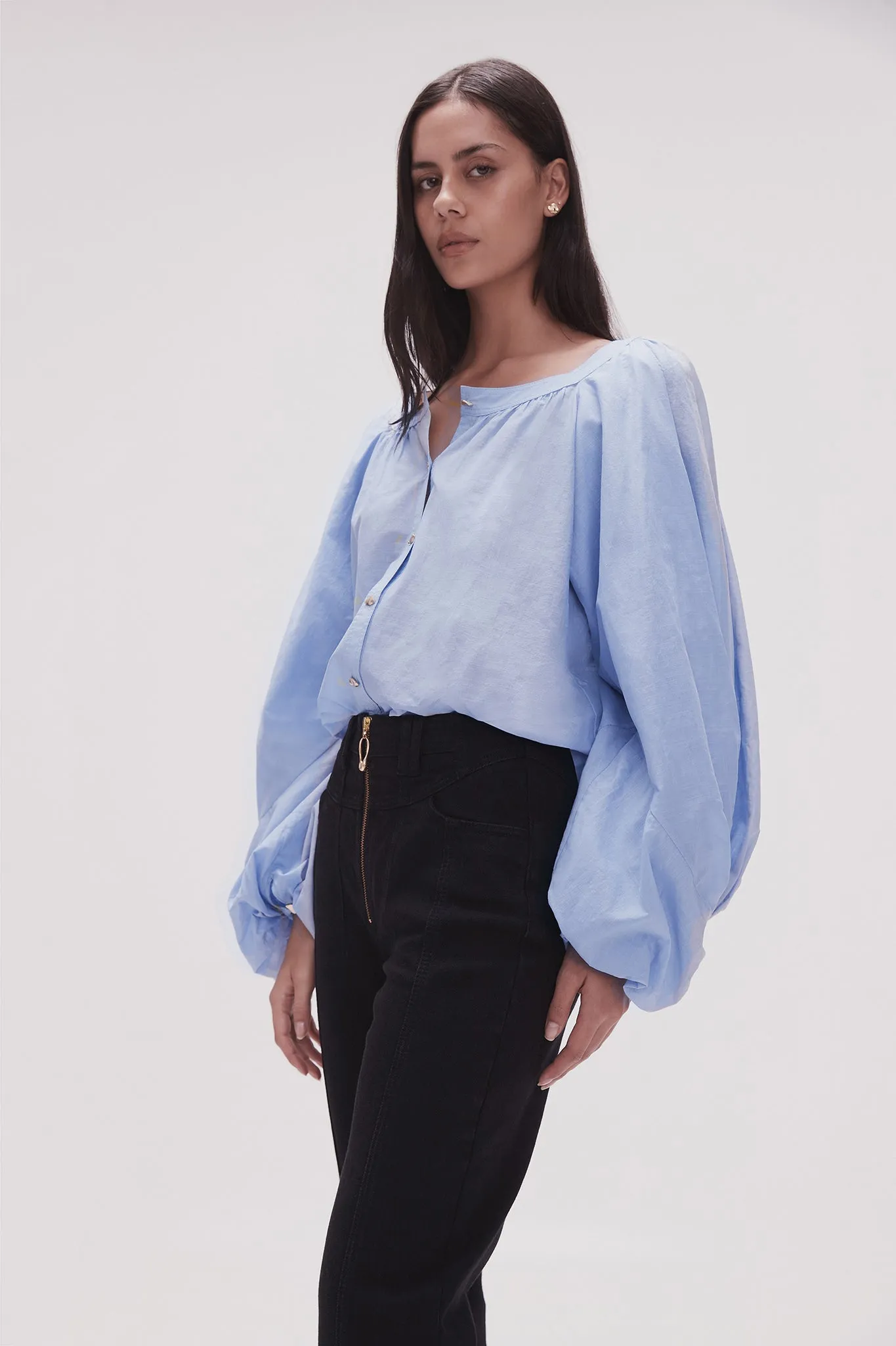 Violet Knot Sleeve Blouse