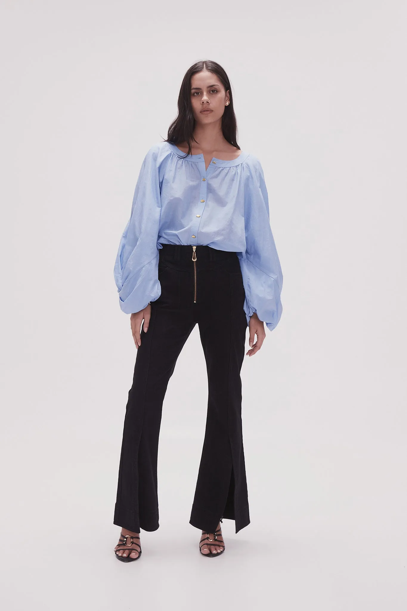 Violet Knot Sleeve Blouse
